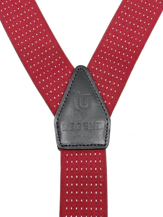 Legend Accessories Polka Dots Тиранти Отпечатани Червени Legend Accessories Polka Dots Тиранти Отпечатани Червени