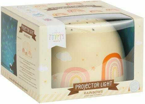 A Little Lovely Company Kids Projector Lamp Rainbow with Star Projection with Color Changes Yellow 14x14x9εκ.
