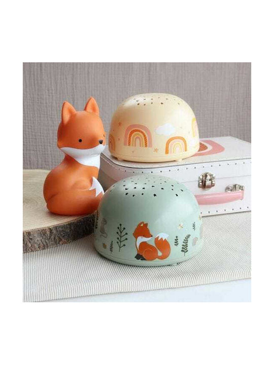 A Little Lovely Company Kinderprojektorlampe Rainbow mit Sternenprojektion mit Farbwechsel Gelb 14x14x9εκ.