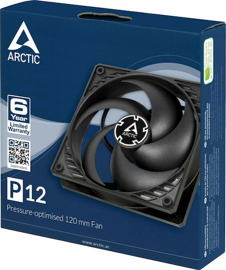 Arctic P12 Pressure Optimizat Ventilator Carcasă 120mm (1800rpm / 56.3cfm) Fără Iluminare LED și Conexiune 3-Pin