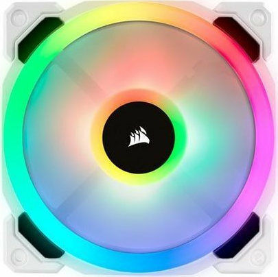Corsair LL120 Dual Light Loop Case Fan (2200rpm / 63cfm) με RGB Φωτισμό και Σύνδεση 4-Pin PWM 3τμχ Λευκό