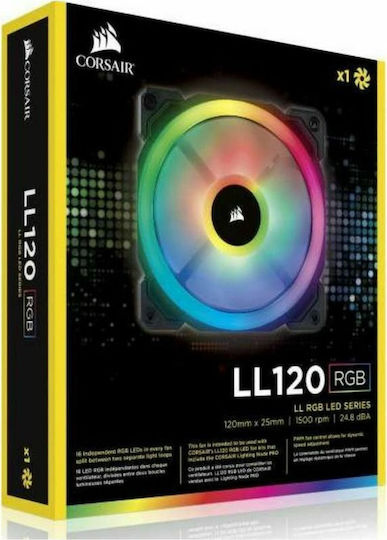 Corsair LL120 RGB Dual Light Loop Case Fan (1500rpm / 43.25cfm) με Σύνδεση 4-Pin PWM