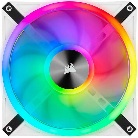 Corsair iCUE QL140 Case Fan 1250rpm 50.2cfm with RGB Lighting and 4-Pin PWM Connection White