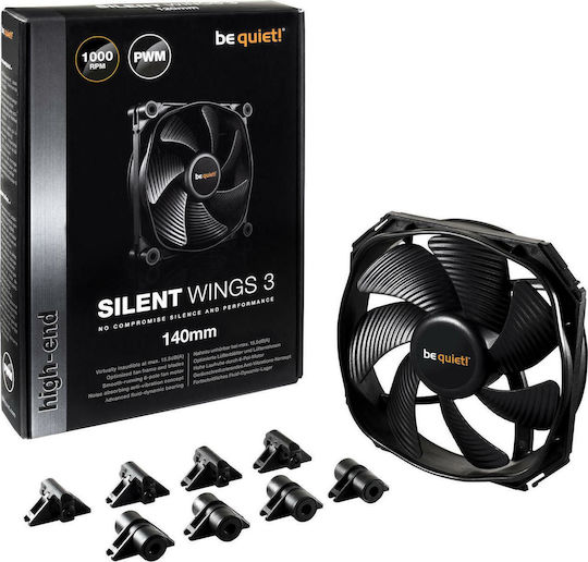 Be Quiet Silent Wings 3 Case Fan 140mm (1000rpm / 59.5cfm) Χωρίς Led Φωτισμό και Σύνδεση 4-Pin PWM