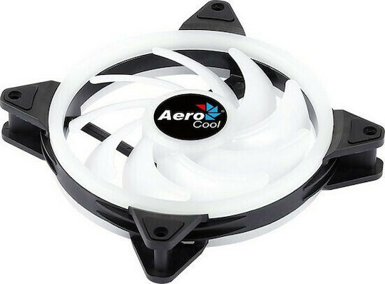 Aerocool PGS Duo 14 Case Fan 140mm 1000rpm 49.5cfm with ARGB Lighting and 6-Pin Connection