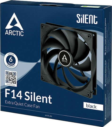 Arctic F14 Silent Extra Quiet Gehäuselüfter 140mm (800rpm / 46cfm) Ohne LEDs Beleuchtung und Verbindung 3-polig