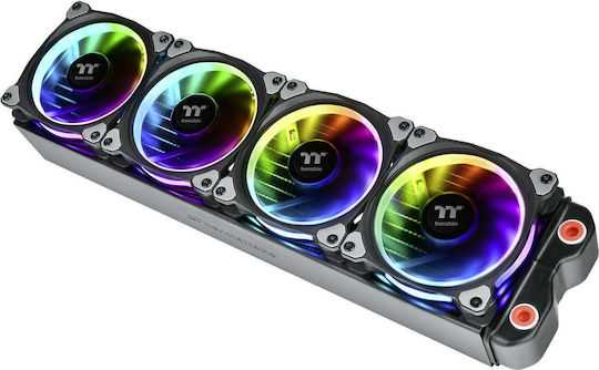 Thermaltake Riing Plus 14 RGB Radiator Fan TT Premium Gehäuselüfter 140mm mit Verbindung 4-Pin PWM 5Stück Schwarz