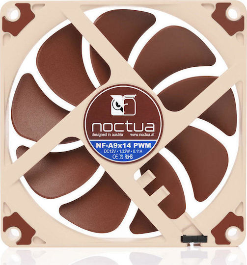 Noctua NF-A9x14 Case Fan 92mm (2200rpm / 29.72cfm) Without LED Lighting and 4-Pin PWM Connection Brown