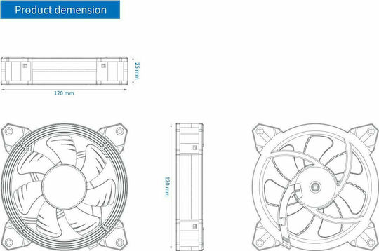 Alseye Halo 4.0 Case Fan 120mm (1100rpm / 53.2cfm) με Κόκκινο Φωτισμό και Σύνδεση 3-Pin / 4-Pin Molex