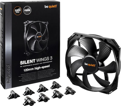 Be Quiet Silent Wings 3 High-Speed Case Fan 120mm (2200rpm / 73.33cfm) Χωρίς Led Φωτισμό και Σύνδεση 4-Pin PWM