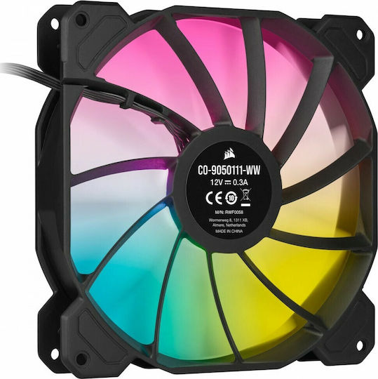 Corsair iCUE SP140 RGB Elite Performance Gehäuselüfter mit Verbindung 4-Pin PWM 2Stück Schwarz
