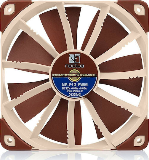 Noctua NF-F12 Ventilator Pentru Carcasă 120mm (1500rpm / 54.97cfm) Fără Iluminare LED și Conexiune 4-Pin PWM Maro