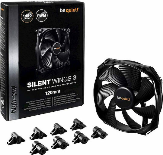 Be Quiet Silent Wings 3 Case Fan 140mm (1000rpm / 59.5cfm) Χωρίς Led Φωτισμό και Σύνδεση 3-Pin