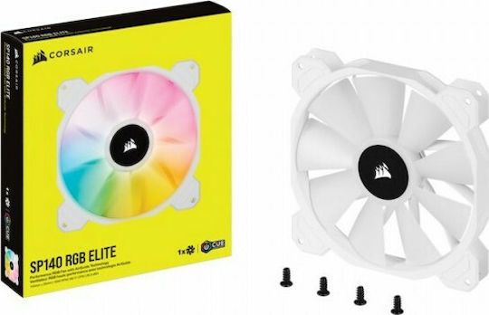 Corsair iCUE SP140 RGB Elite Performance Case Fan (1200rpm / 68.1cfm) με Σύνδεση 4-Pin PWM Λευκό