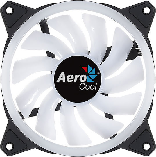 Aerocool Duo 12 ARGB Gehäuselüfter 120mm mit Verbindung 6-polig 1Stück Schwarz