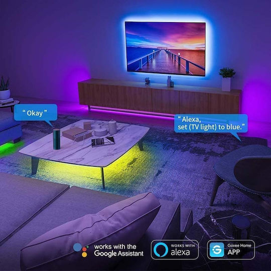 Govee Smart Ταινία LED Wi-Fi Τηλεόρασης 12V RGB Φως 2x5m με Τροφοδοτικό