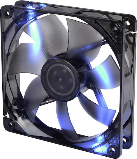 Thermaltake Pure S 12 LED Gehäuselüfter 120mm mit Blau Beleuchtung und Verbindung 3-polig 1Stück Schwarz