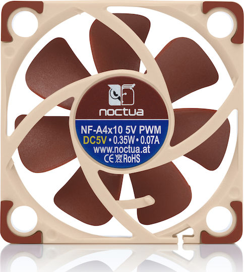 Noctua NF-A4x10 5V Gehäuselüfter 40mm (5000rpm / 5.2cfm) Ohne LEDs Beleuchtung und Verbindung 4-Pin PWM Braune