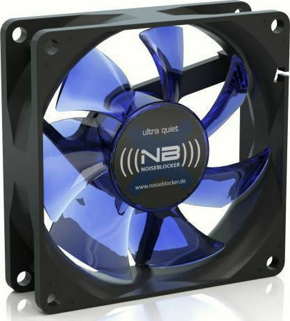 Noiseblocker BlackSilent X2 Case Fan 80mm (1800rpm / 26.5cfm) Without LEDs Lighting and Connection 3-Pin