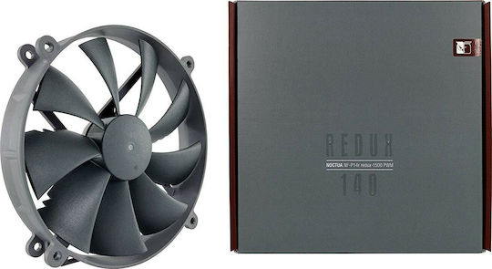 Noctua NF-P14r Redux-1500 Gehäuselüfter 140mm (1500rpm / 78,69cfm) Ohne LEDs Beleuchtung und Verbindung 4-Pin PWM Graue