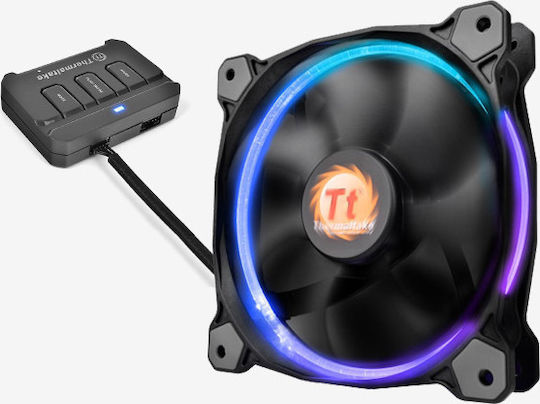 Thermaltake Riing 12 LED Case Fans 120mm (1500rpm / 40.6cfm) with RGB Lighting and 4-Pin PWM Connection 3pcs