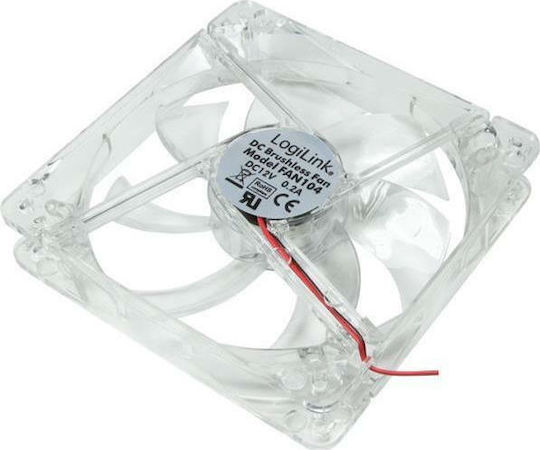 LogiLink FAN104 Case Fan 120mm (2000rpm / 75cfm) with Blue LED and 4-Pin Molex Connection White