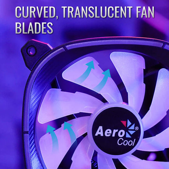Aerocool Astro 12F Case Fan 120mm 1000rpm 42.1cfm with ARGB Lighting and 6-Pin Connection