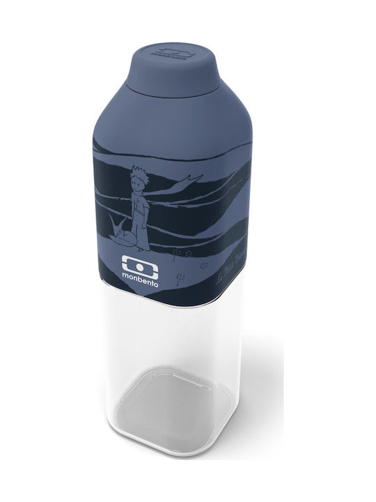 Monbento Eco-friendly Plastic Water Bottle with Screw Cap Positive M Le Petit Prince Désert Blue 500ml