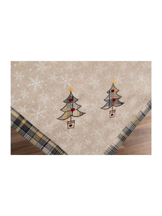 GM Home X-Tree Christmas Tablecloth Runner Fabric Beige L160xW40cm 1pcs