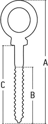 F.F. Group Eye Bolt Galvanized with Diameter M6 and Length 87mm