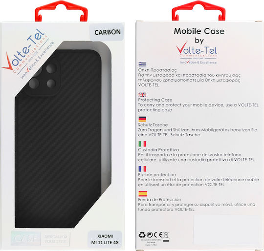 Volte-Tel Carbon Camera Protective Back Cover Silicone Black (Xiaomi Mi 11 Lite / 11 Lite 5G / 11 Lite 5G NE)