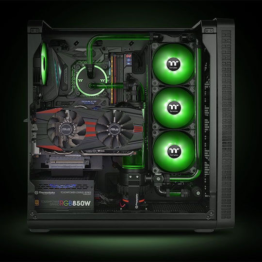 Thermaltake Pure A12 Radiator Case Fan 120mm (1500rpm / 56.45cfm) με Κόκκινο Φωτισμό και Σύνδεση 4-Pin PWM Κόκκινο