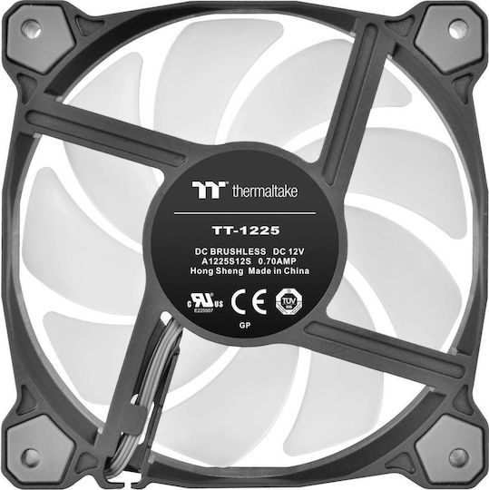 Thermaltake Pure A12 Radiator Case Fan 120mm (1500rpm / 56.45cfm) με Κόκκινο Φωτισμό και Σύνδεση 4-Pin PWM Κόκκινο