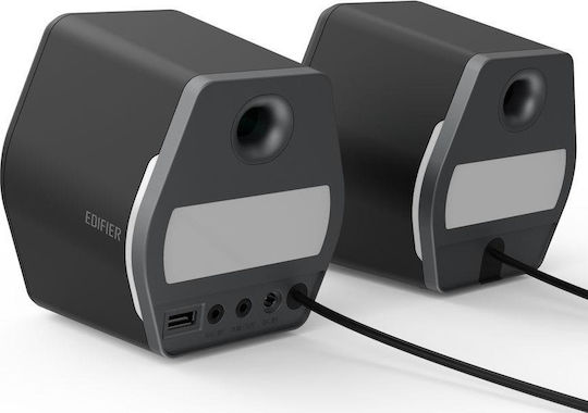 Edifier G2000 RGB Ασύρματα Ηχεία Υπολογιστή 2.0 με RGB Φωτισμό και Bluetooth Ισχύος 32W σε Μαύρο Χρώμα