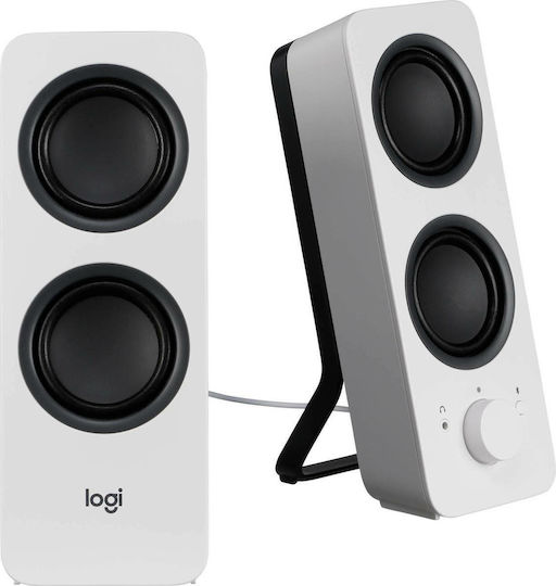 Logitech Z207 Безжични компютърни тонколони Компютърни тонколони 2.0 с Bluetooth и мощност 10W в Бял цвят