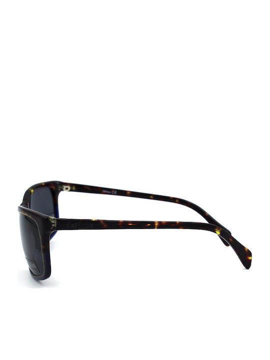 Hoffman Unisex Sunglasses with Brown Tartaruga Plastic Frame and Gray Polarized Lens 8189 C4