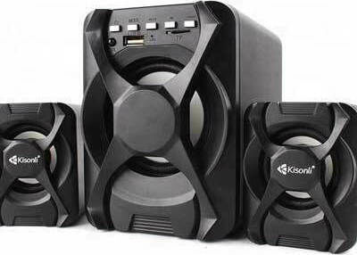 Kisonli U-2500BT 2.1 Wireless Speakers with Bluetooth 11W Black