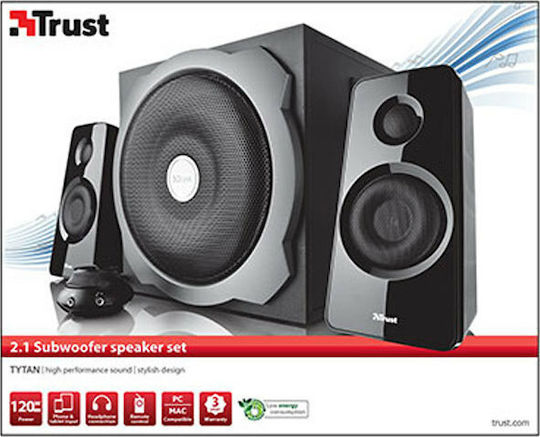 Trust Tytan Компютърни тонколони 2.1 с мощност 60W в Черен цвят