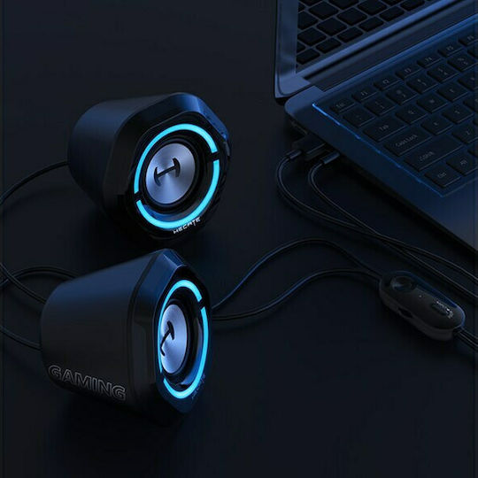 Edifier G1000 Ηχεία Υπολογιστή 2.0 με RGB Φωτισμό και Bluetooth Ισχύος 10W σε Μαύρο Χρώμα