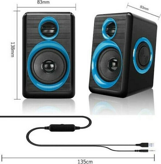 Tele FT-165 2.0 Speakers Blue