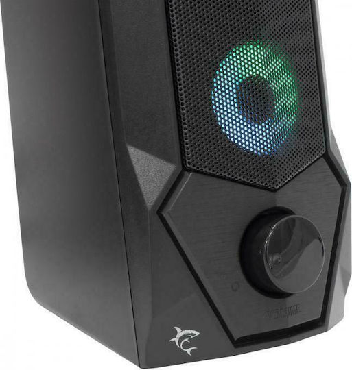 White Shark GSP-634 Difuzoare de Calculator 2.0 cu Iluminare RGB și Putere 5W în Negru Culoare
