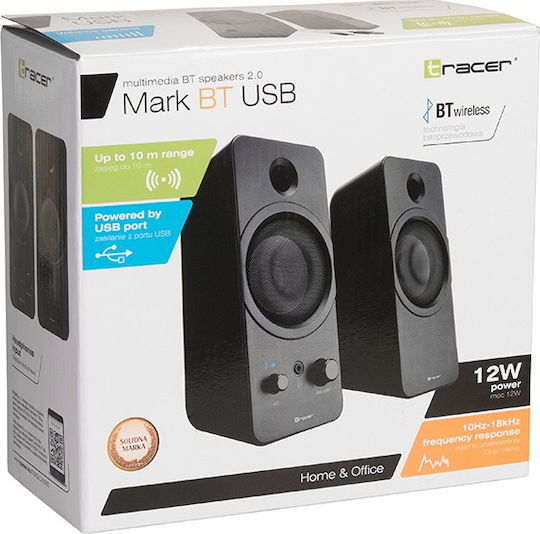 Tracer Mark 2.0 Wireless Speakers with Bluetooth 12W Black