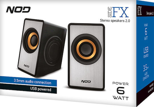 NOD SideFX Ηχεία Υπολογιστή 2.0 με Ισχύ 6W σε Μαύρο Χρώμα