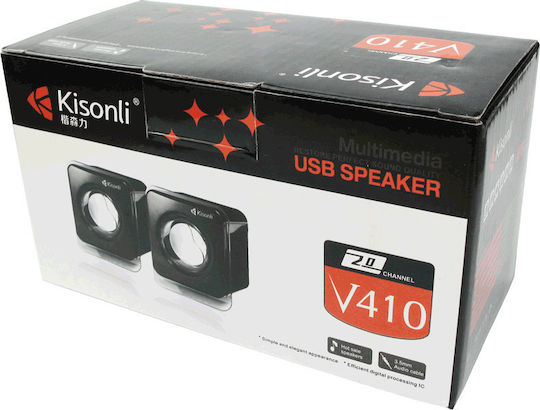 Kisonli V410 2.0 Speakers 6W Black