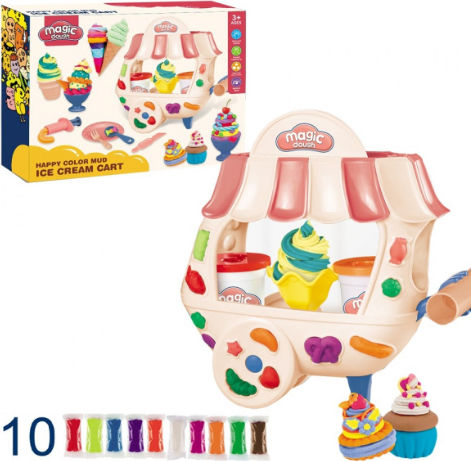 Snainter Knete Spiel-Set Pasticzumařákia Eisdiele Für 3+ Jahre, 10 Stück