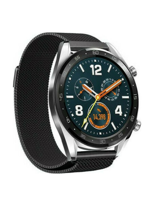 Λουράκι Ανοξείδωτο Ατσάλι Μαύρο (Huawei Watch 3 / Huawei Watch GT 2 Pro)