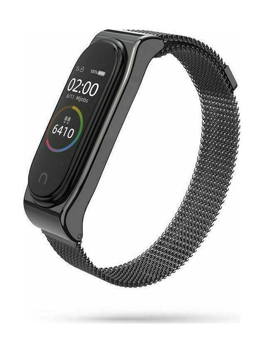 Tech-Protect Milanese Strap Stainless Steel Black (Mi Smart Band 5/Mi Smart Band 6) TPRMB5B