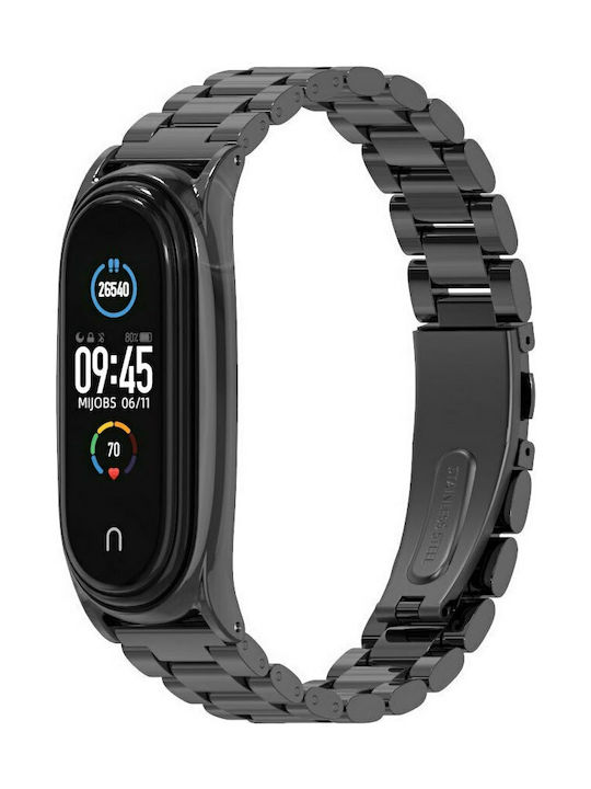 Tech-Protect Λουράκι Ανοξείδωτο Ατσάλι Μαύρο (Mi Smart Band 5/Mi Smart Band 6)