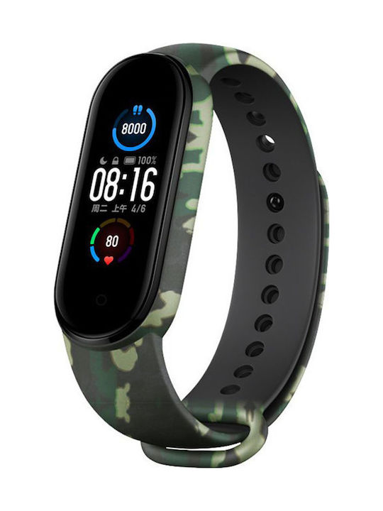 Λουράκι Σιλικόνης Πράσινο Καμουφλάζ (Mi Smart Band 5/Mi Smart Band 6)