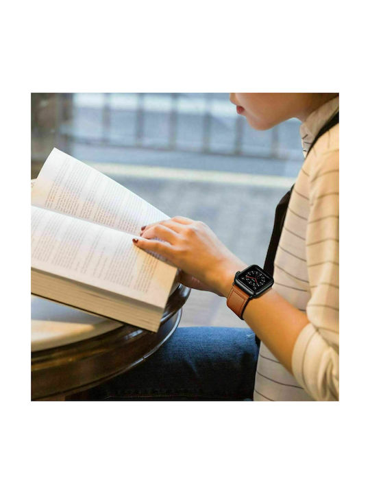 Tech-Protect LeatherFit Armband Leder mit Pin Braun (Apple Watch 44/45/46mm/Ultra 49mm)